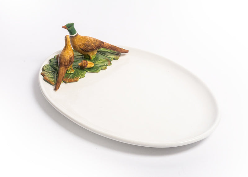 Piccobella Schaal Fazant - Wit - Keramiek - 37 cm x 24 cm
