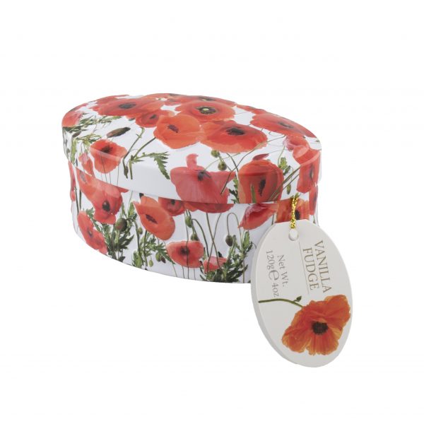 Gardiners of Scotland Flower Vanilla Fudge Blikje - Klaproos - 120 gram