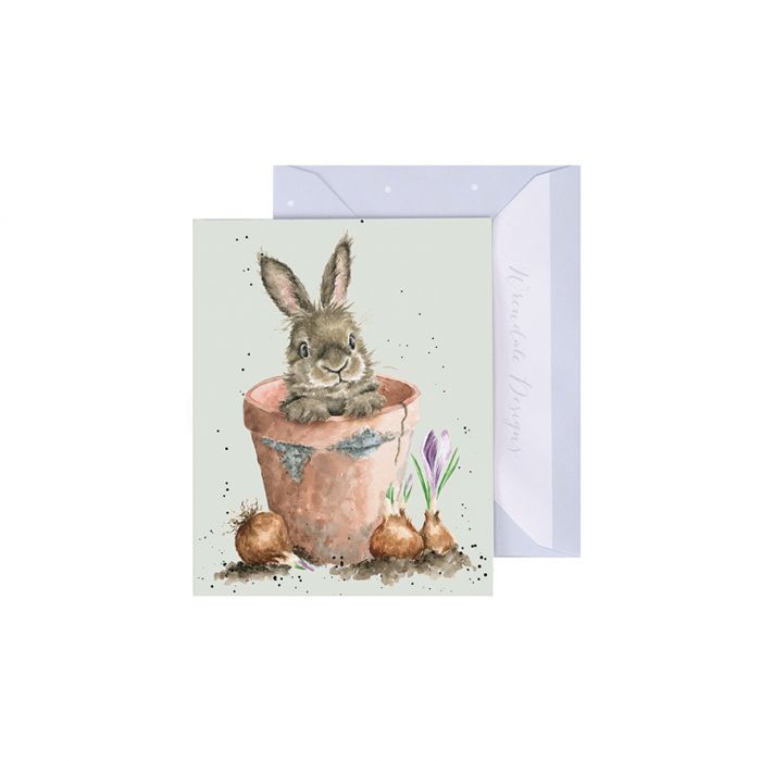 Wrendale Designs Flower Pot Bunny Kaartje