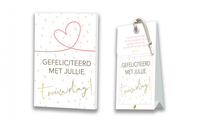 Kaart met Geurtasje - Gefeliciteerd met jullie trouwdag