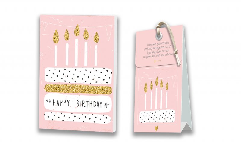 Kaart met Geurtasje - Happy Birthday