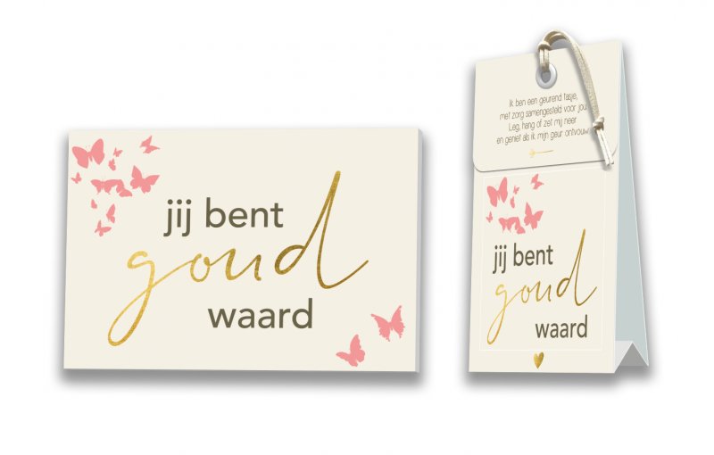 Kaart met Geurtasje - Jij bent goud waard