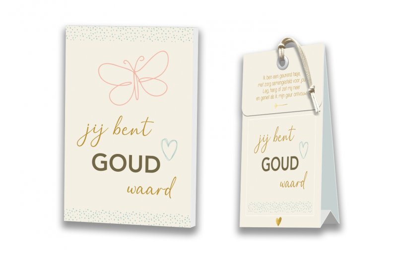 Kaart met Geurtasje - Jij bent goud waard
