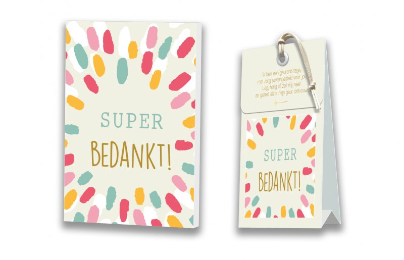 Kaart met Geurtasje - Super bedankt!