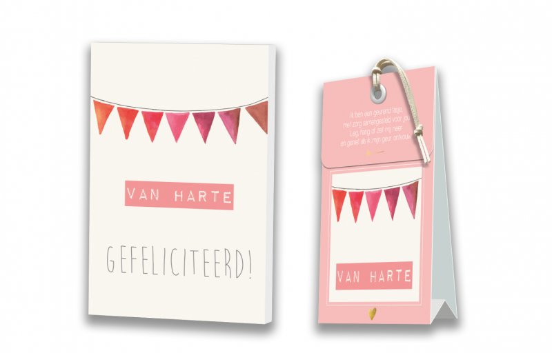 Kaart met Geurtasje - Van harte gefeliciteerd!