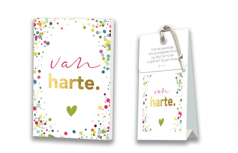 Kaart met Geurtasje - Van harte