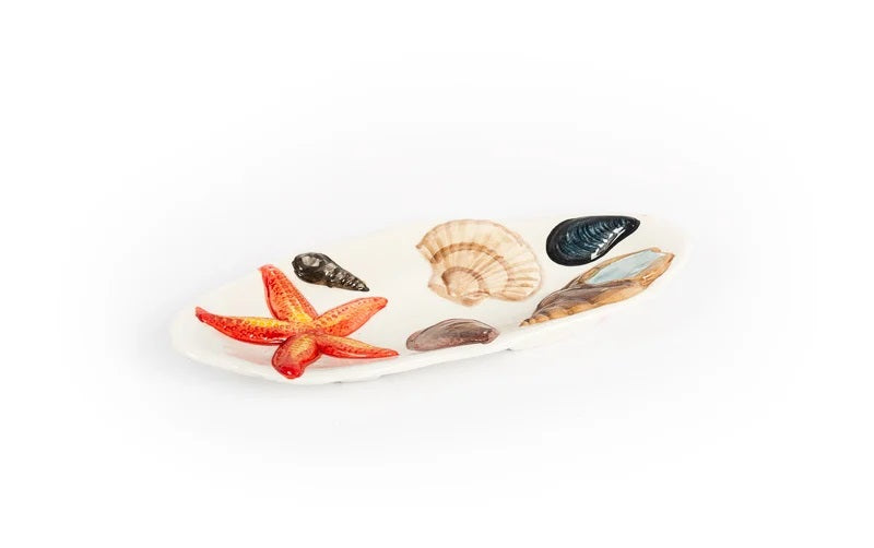 Piccobella Schaaltje Zeevruchten - Wit - Keramiek - 26 cm x 12 cm