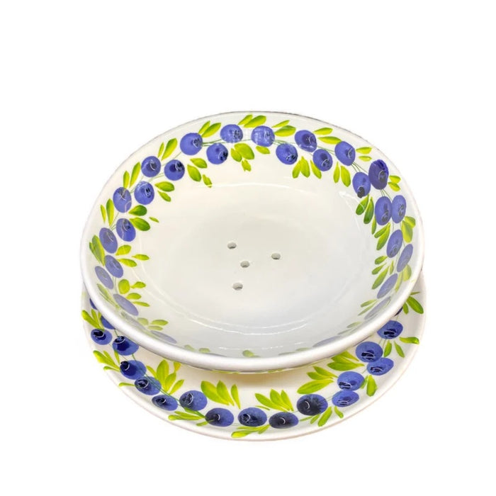 Piccobella Fruittest - Blauwe Bessen - Wit - Keramiek - Ø 20 cm
