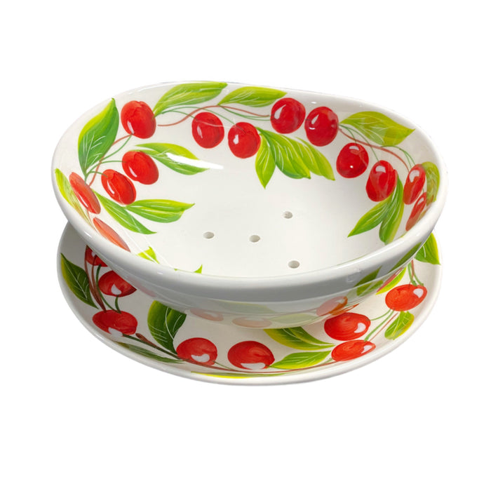 Piccobella Fruittest - Kersen - Wit - Keramiek - Ø 20 cm
