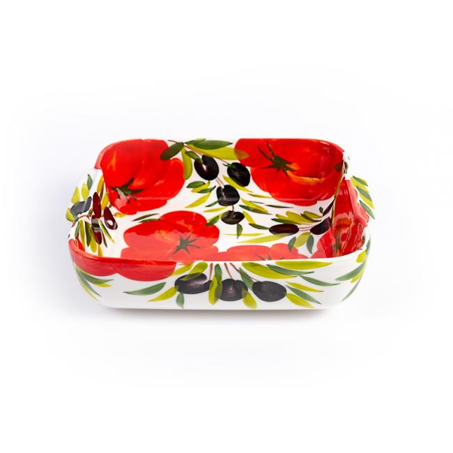 Piccobella Ovenschaal - Olijf/Tomaat - Keramiek - 25 cm x 22 cm