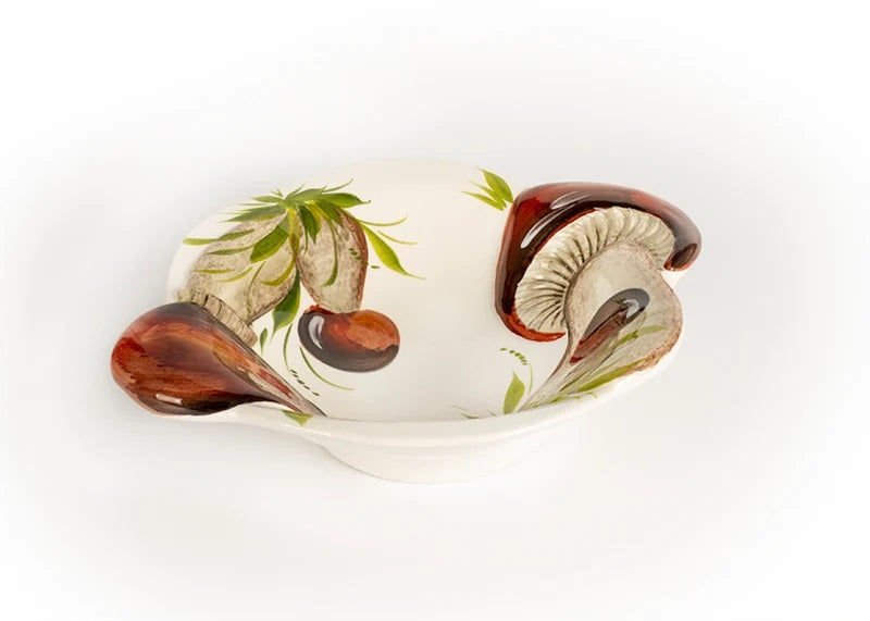 Piccobella Schaal - Paddenstoel - Bruin/Wit - Keramiek - 29 cm