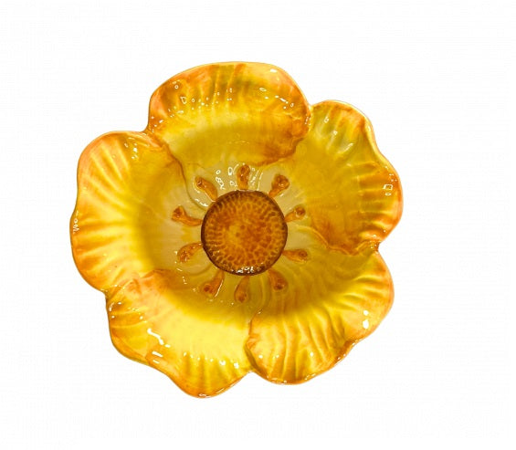 Piccobella Fiori Schaaltje - Geel - Keramiek - Ø 14 cm
