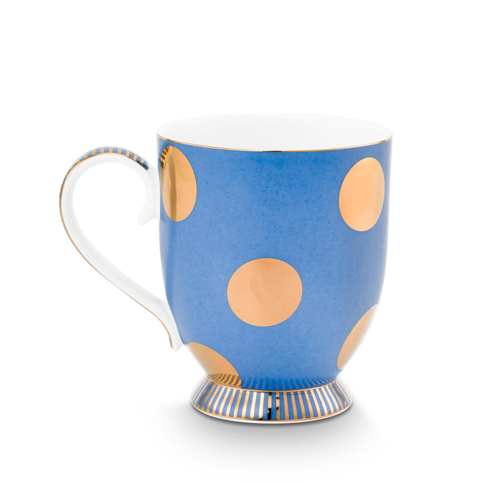 Pip Studio Dot Delight Light Blue-Gold Beker - Porselein - 380 ml
