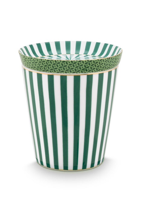Pip Studio Royal Stripes Beker met Green Theetip - Porselein - 230 ml