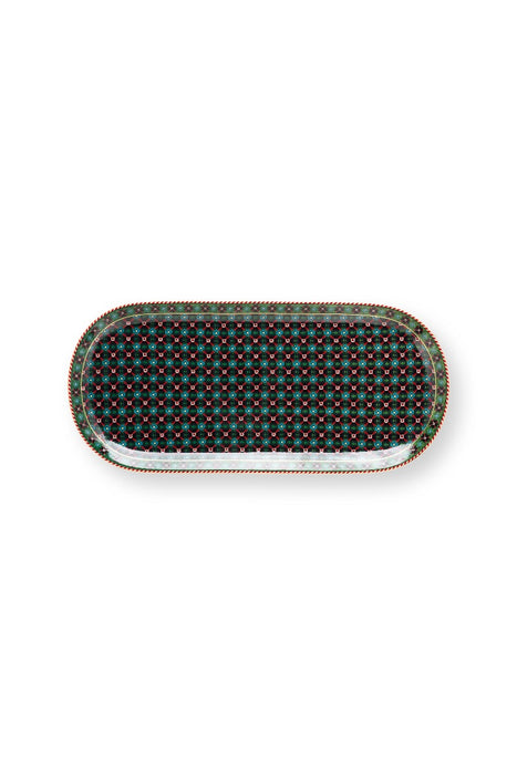 Pip Studio Clover Green Cakeschaal - Porselein - 33,3 cm x 15,5 cm