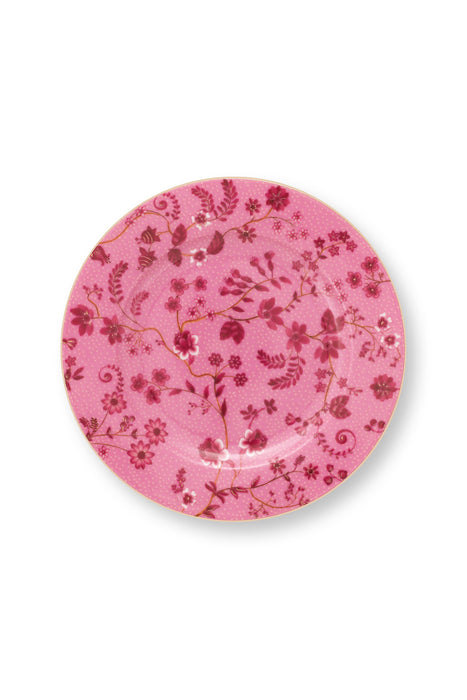 Pip Studio Jolie Flowers Pink Gebaksbordje - Porselein - Ø 17 cm