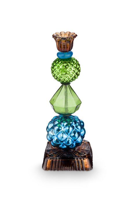 Pip Studio Bead Blue-Green Kandelaar - Glas - 23,5 cm