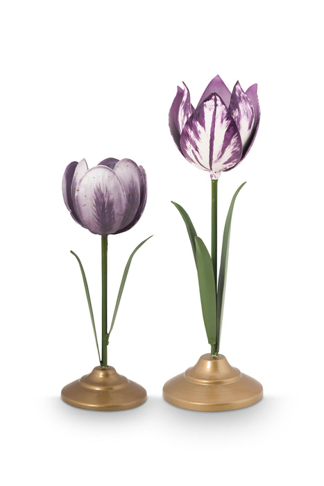 Pip Studio Tulip Lilac Kandelaars - Metaal - Set van 2