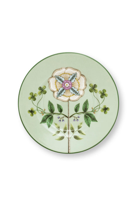 Pip Studio Lily & Lotus Light Green Petit Four Bordje - Porselein - Ø 12 cm