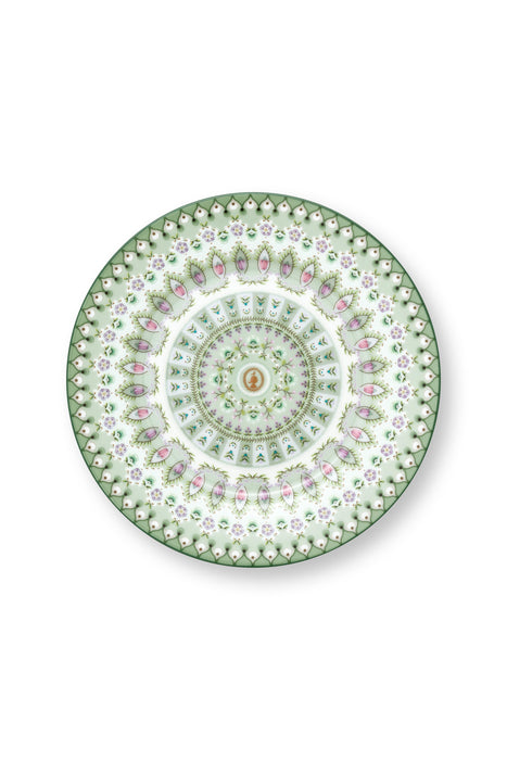 Pip Studio Lily & Lotus Moon Delight Light Green Gebaksbordje - Porselein - Ø 17 cm