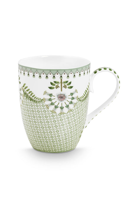 Pip Studio Lily & Lotus Tiles Light Green Beker - Porselein - 350 ml