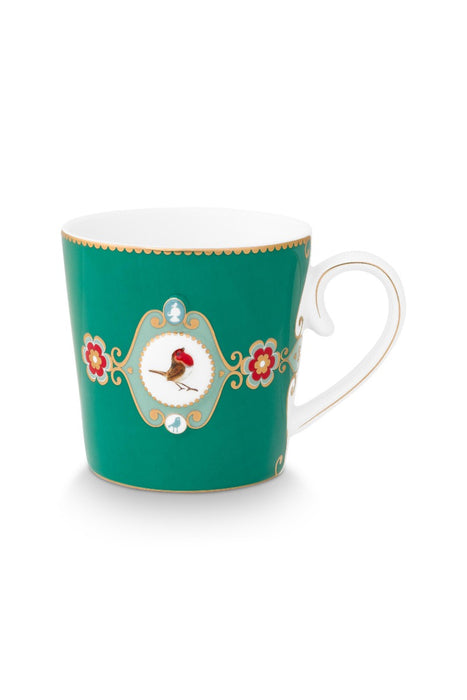 Pip Studio Love Birds Medallion Emerald Beker - Porselein - 250 ml