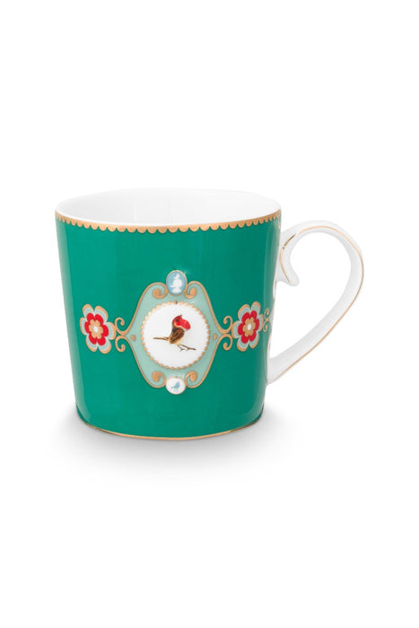 Pip Studio Love Birds Medallion Emerald Beker - Porselein - 150 ml