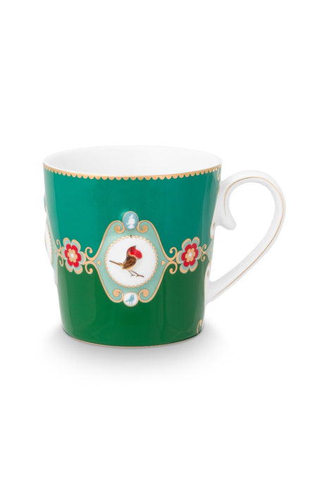 Pip Studio Love Birds Medallion Emerald-Green Beker - Porselein - 250 ml