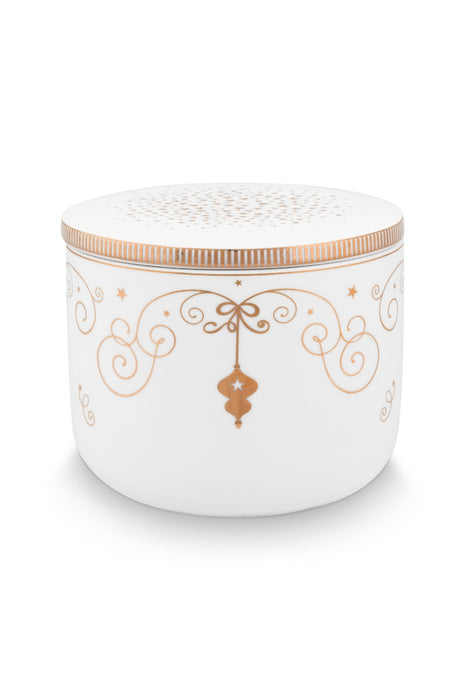 Pip Studio Royal Winter White Candle Box - Porselein - 11,7 cm x 9,6 cm