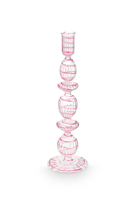 Pip Studio Swirl Pink Kandelaar - Glas - 28 cm