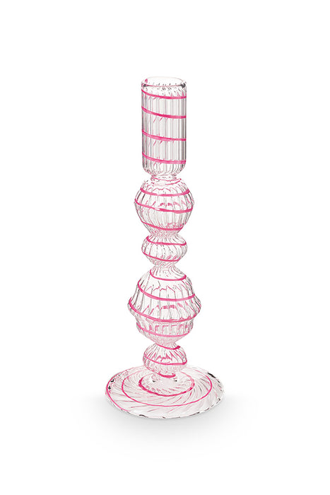 Pip Studio Swirl Pink Kandelaar - Glas - 22 cm