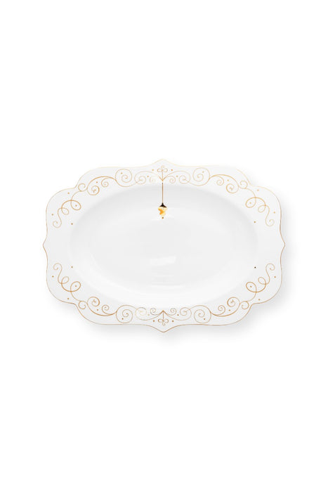 Pip Studio Royal Winter White Schaal - Porselein - 40 cm x 28,5 cm