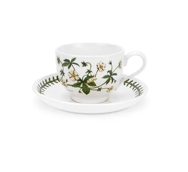 Portmeirion Botanic Garden Kop en Schotel - Cinquefoil - Aardewerk - 280 ml