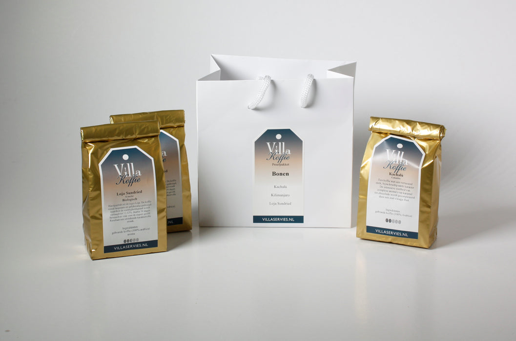Koffie Proefpakket - Bonen of Vers Gemalen - 3 x 100 gram