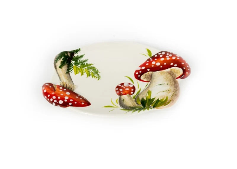 Piccobella Schaal Paddenstoel - Rood/Wit - Keramiek - 32 cm x 22 cm