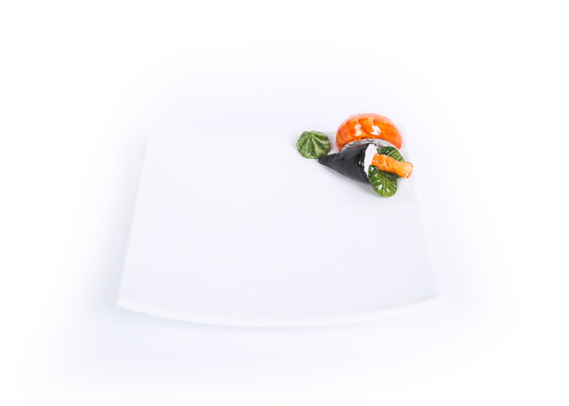 Piccobella Schaal Sushi - Wit - Keramiek - 21 cm x 21 cm
