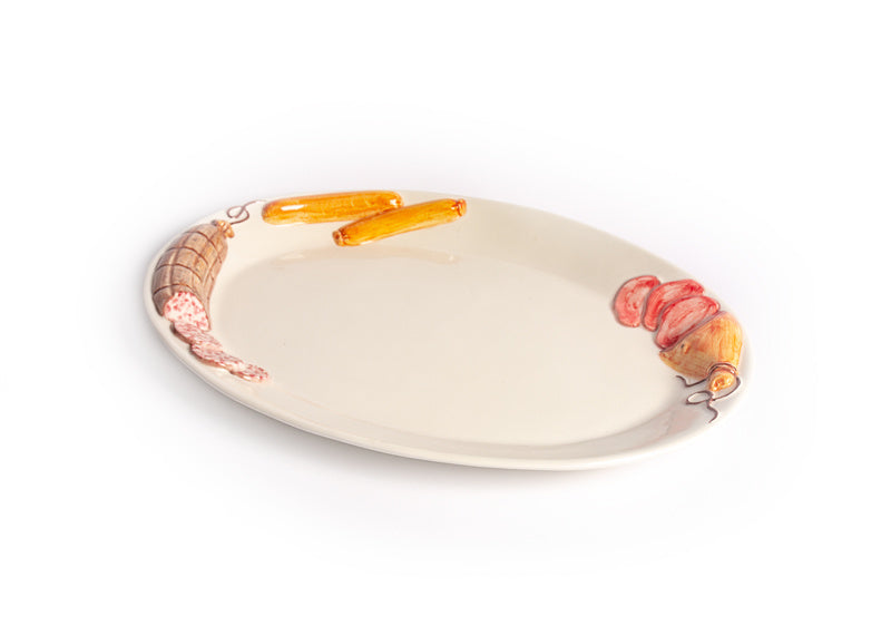 Piccobella Schaal Vleessoorten - Wit - Keramiek - 30 cm x 21 cm