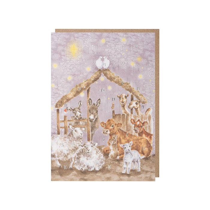 Wrendale Designs Away in a Manger Advent Calendar Kaart