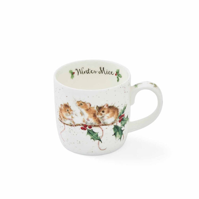 Wrendale Designs Winter Mice Beker - Muisjes - Fine Bone China - 300 ml