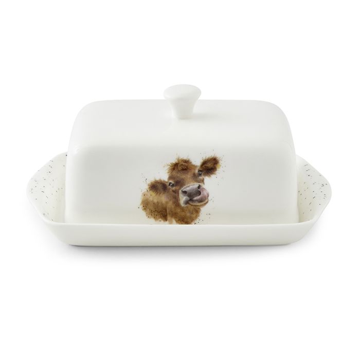 Wrendale Designs Mooo Cow Botervloot - Fine Bone China - 18,3 cm x 10 cm x 8 cm