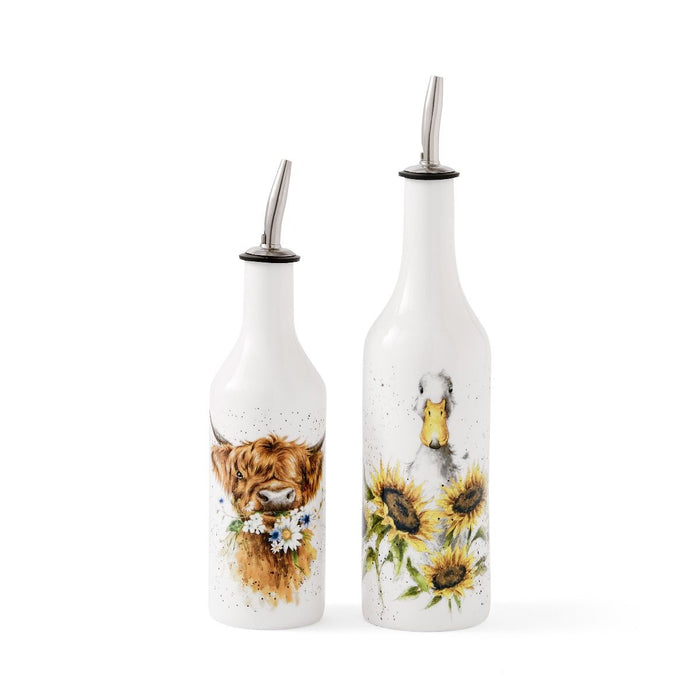 Wrendale Designs Cow and Duck Olie en Azijnset - Fine Bone China