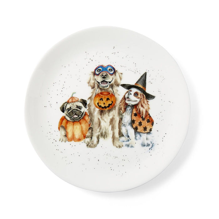 Wrendale Designs Trick or Treat Ontbijtbord - Honden - Fine Bone China - Ø 20 cm