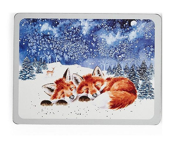 Wrendale Designs Winter Sky Placemat - Vosjes - 30,5 cm x 23 cm