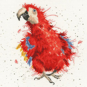 Wrendale Designs Parrot on Parade Borduurpakket - 26 cm x 26 cm