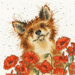 Wrendale Designs Poppy Field Borduurpakket - 26 cm x 26 cm