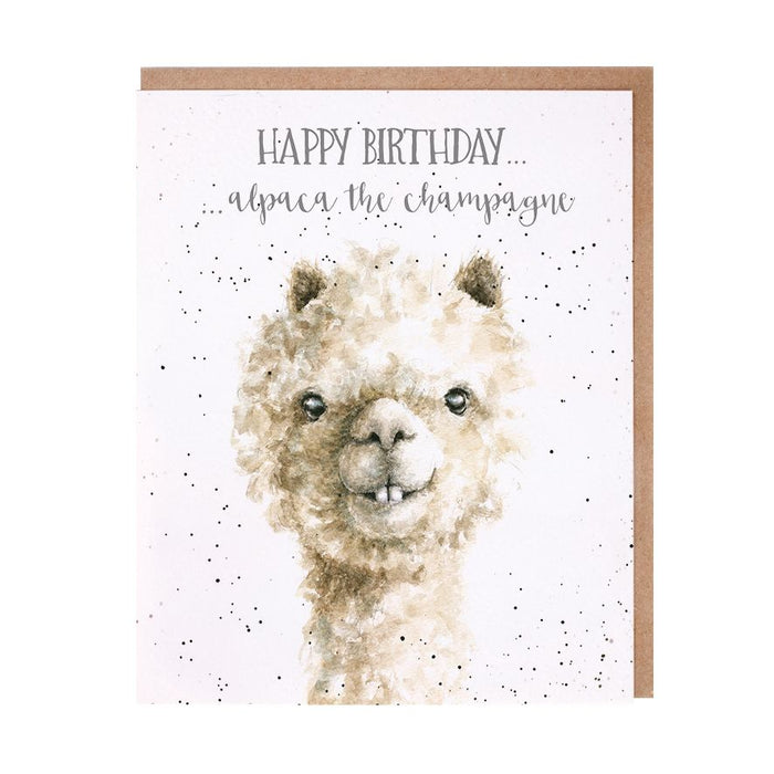 Wrendale Designs Alpaca the Champagne Kaart