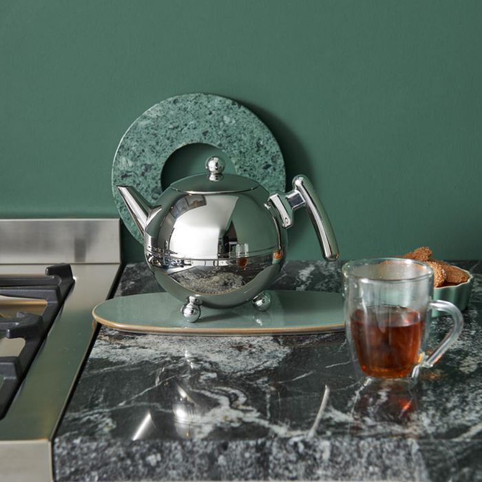Bredemeijer Duet® Bella Ronde Theepot - Chroom Beslag - 1,2 ltr.