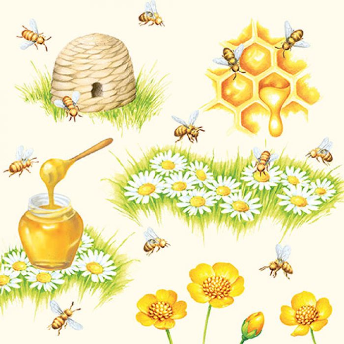 Ambiente Bees Papieren Servetten - 33 cm x 33 cm