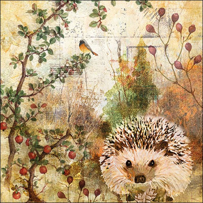 Ambiente Autumn Hedgehog Papieren Servetten - 33 cm x 33 cm