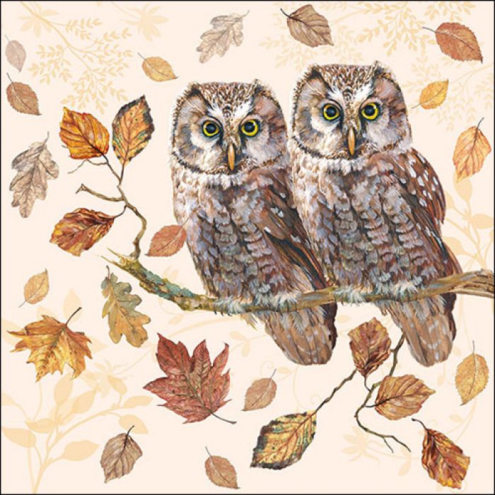 Ambiente Owl Couple Papieren Servetten - 33 cm x 33 cm